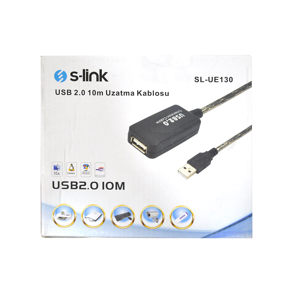 S-Link Sl-Ue130 Usb 2.0 10m Uzatma Kablosu