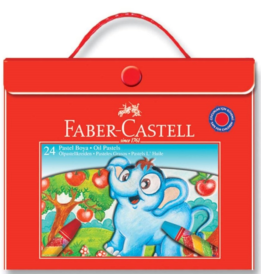 Faber Castell Plastik Çantali Tutuculu Pastel Boya 24 Renk