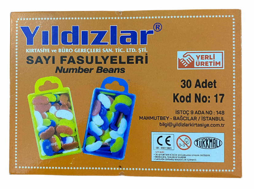 Yıldızlar Sayı Fasulyesi Plastik Kutulu