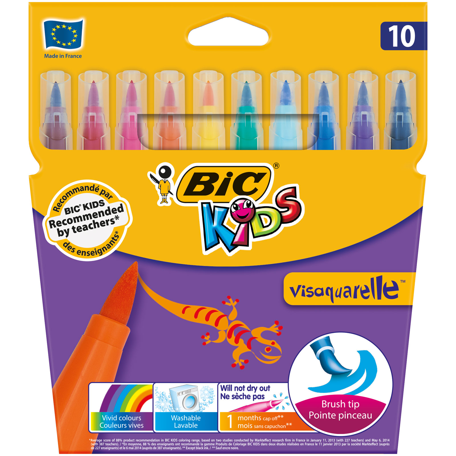 Bic Kids Visaquarelle Fırça Uçlu Keçeli Boya Kalemi 10 Renk U92188