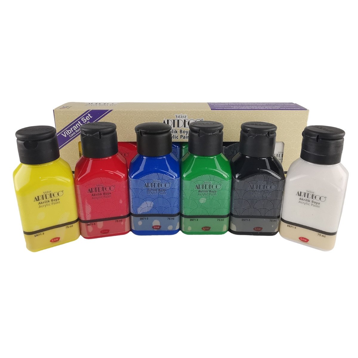 Artdeco Akrilik Boya 6x75ml Set - Canlı Renkler