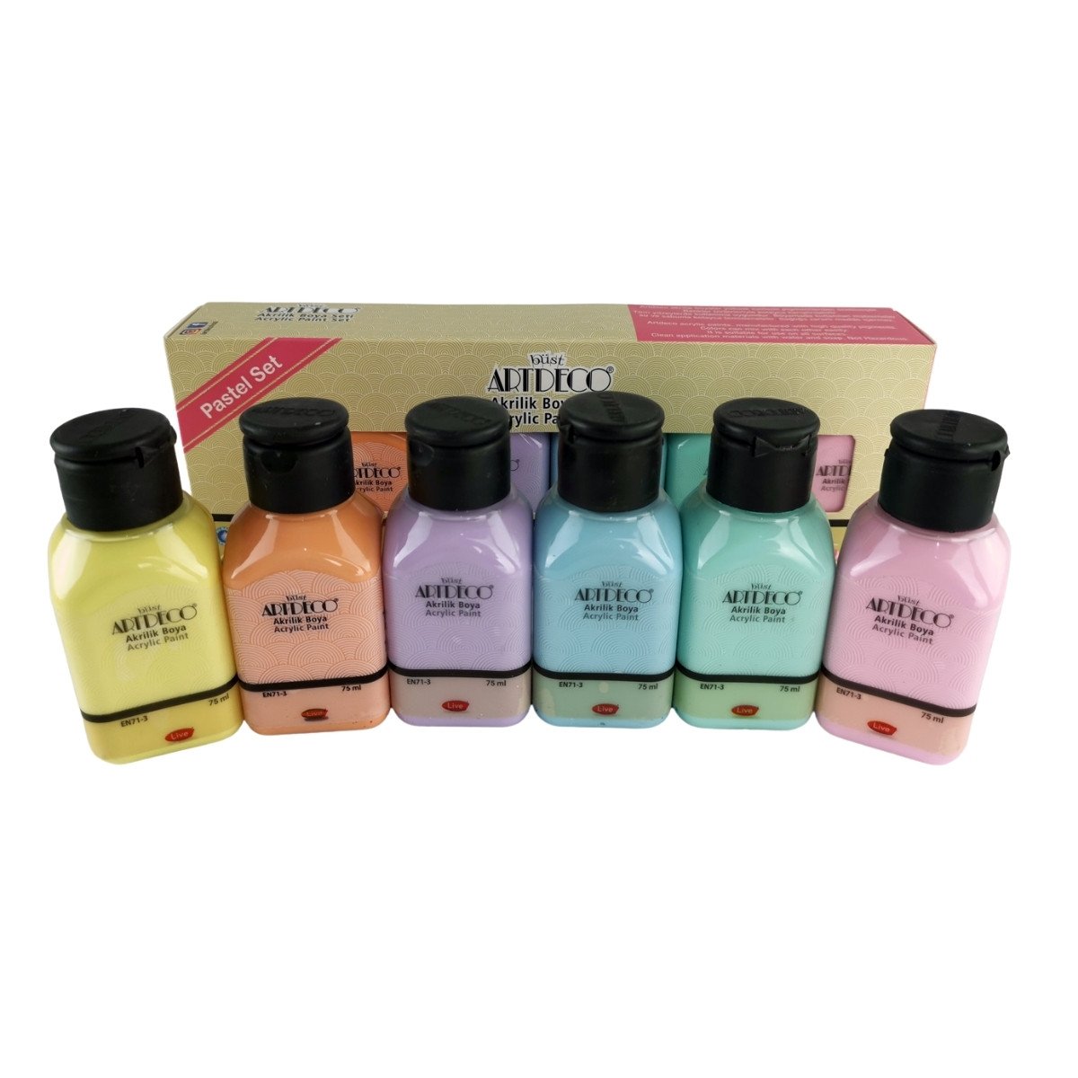 Artdeco Akrilik Boya 6x75ml Set - Pastel Renkler