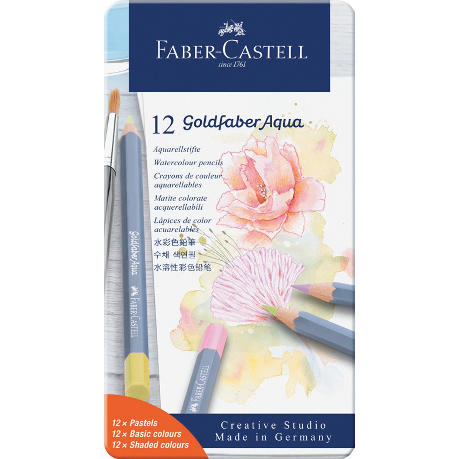 Faber Castell Goldfaber Aqua Bk 12 Li Pastel Metal Kutu