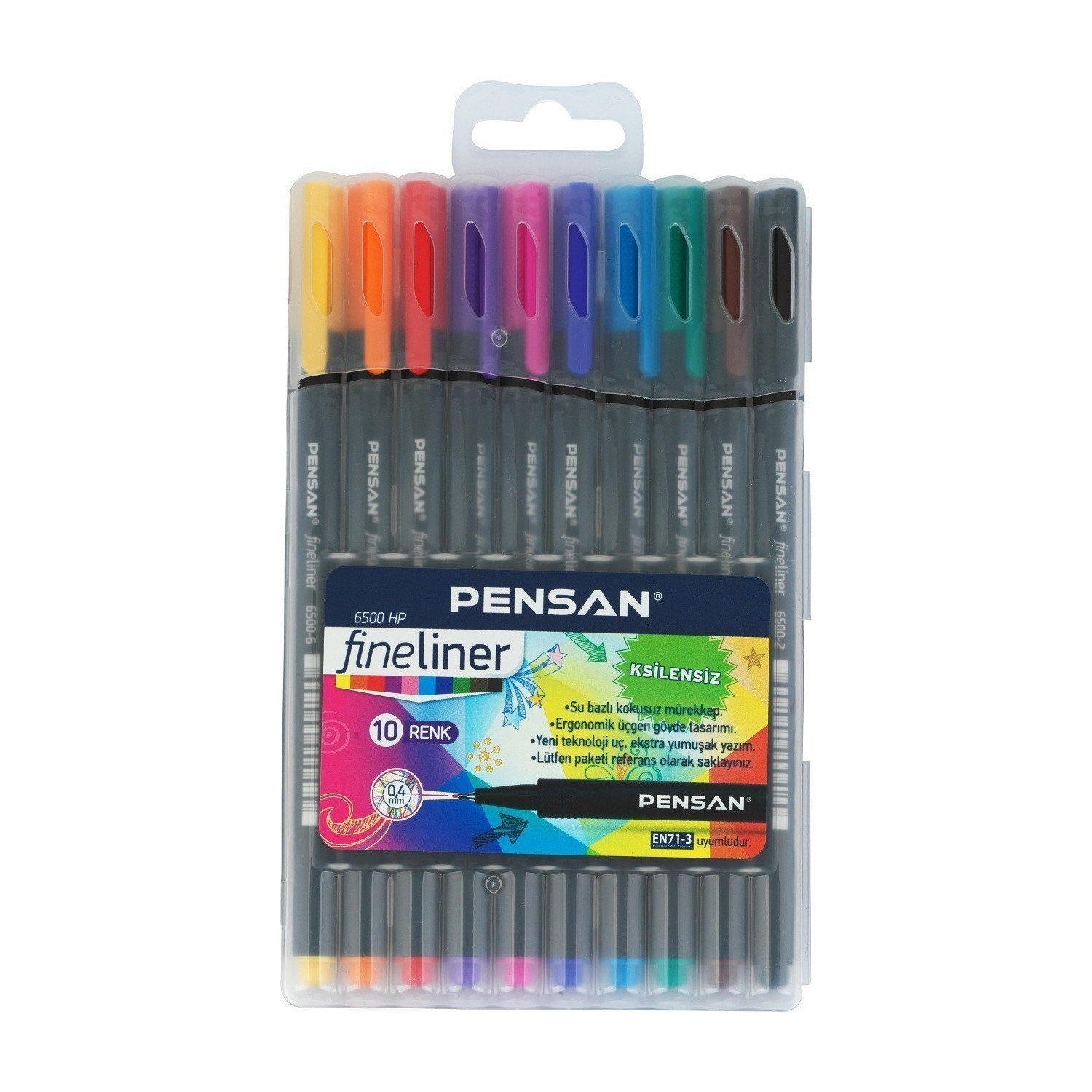 Pensan 6500 Fineliner 10'lu Plastik Kutulu