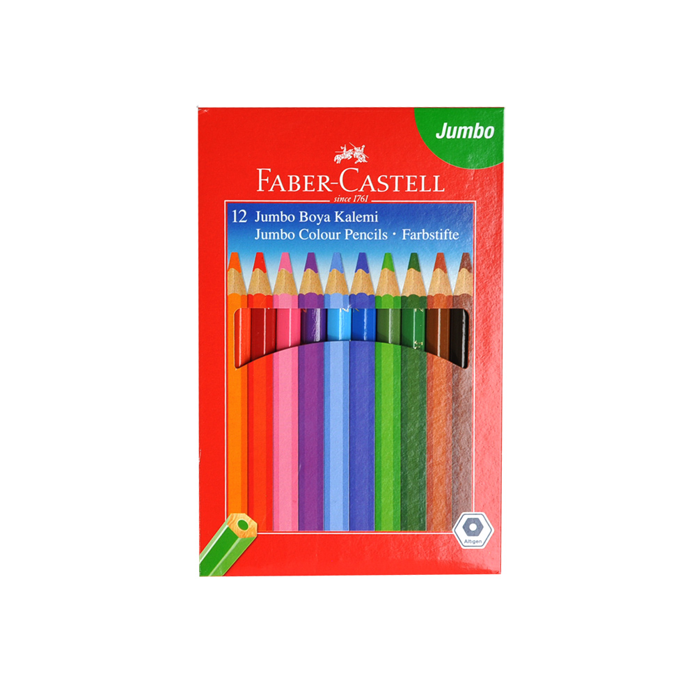 Faber Castell 12 li Jumbo Kuru Boya Kalemi