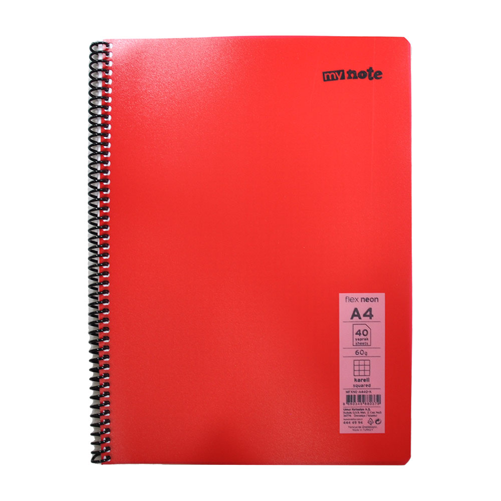 Mynote Flex Neon Defter A4 40 Yp Kareli