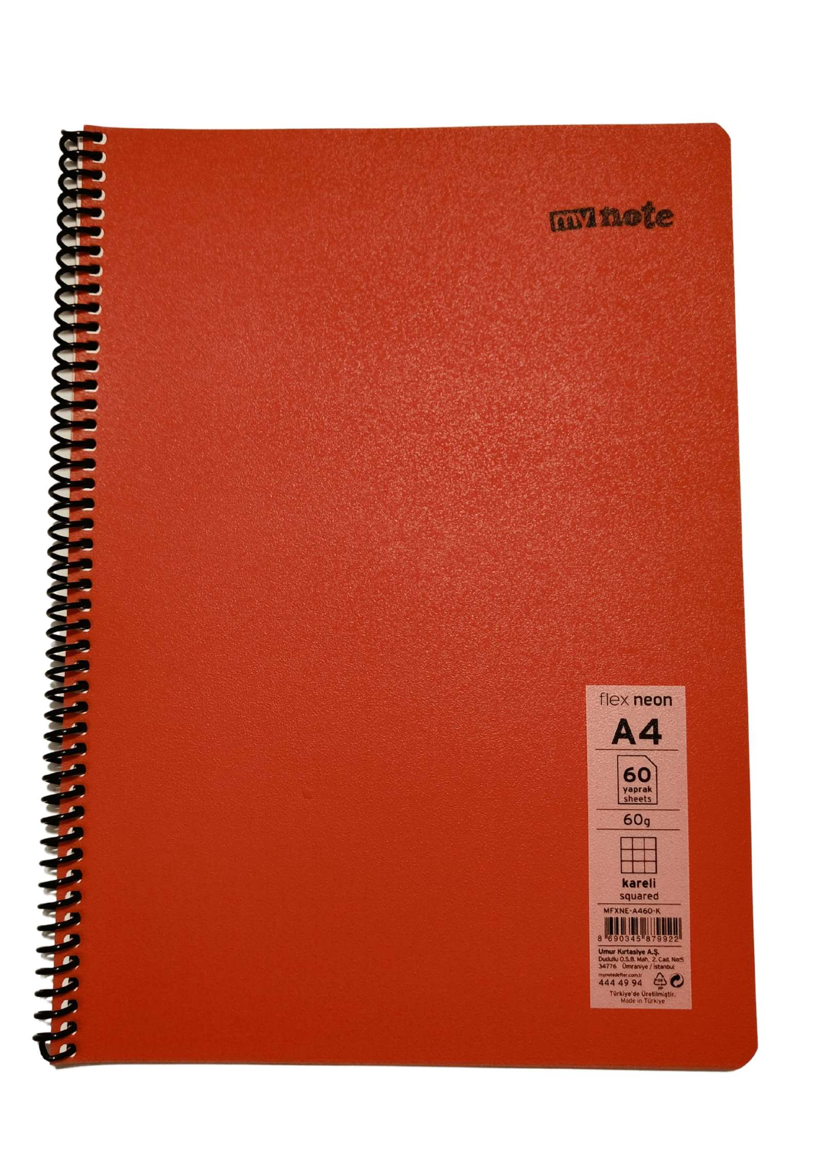 Mynote Flex Neo Defter A4 60 Yp Kareli - Kırmızı