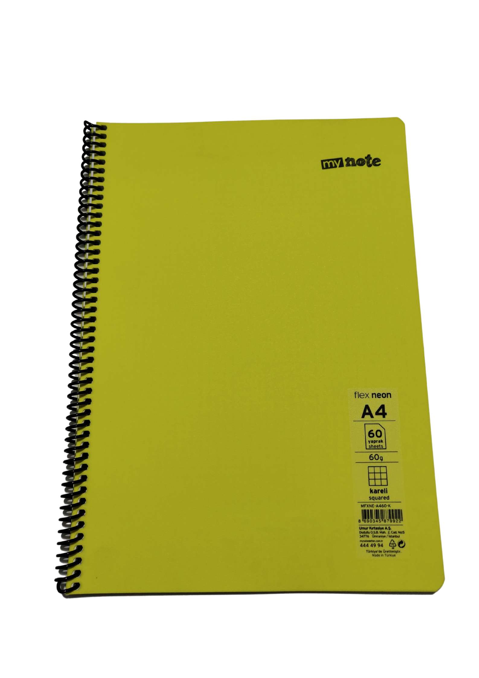 Mynote Flex Neo Defter A4 60 Yp Kareli - Sarı