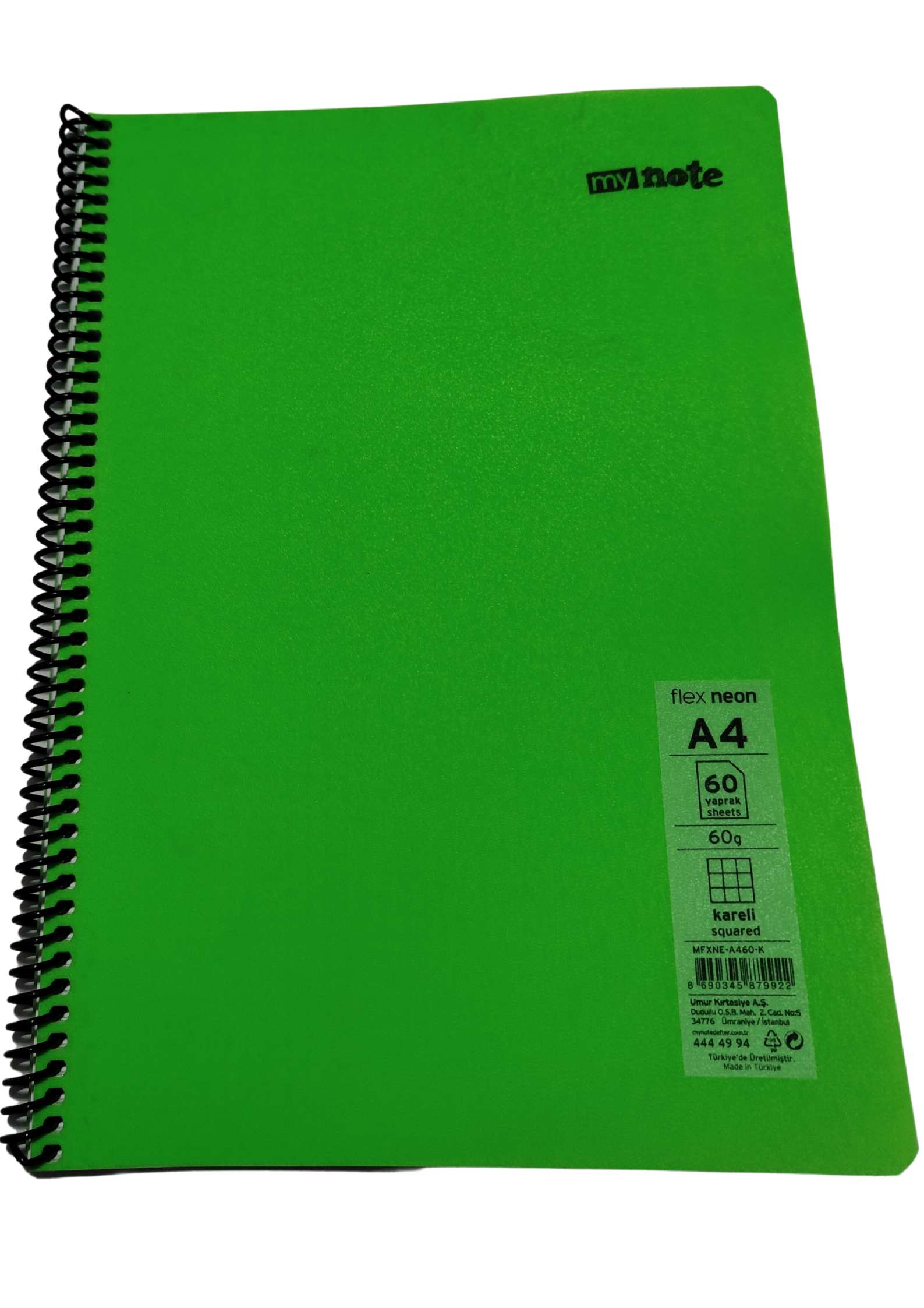 Mynote Flex Neo Defter A4 60 Yp Kareli - Yeşil