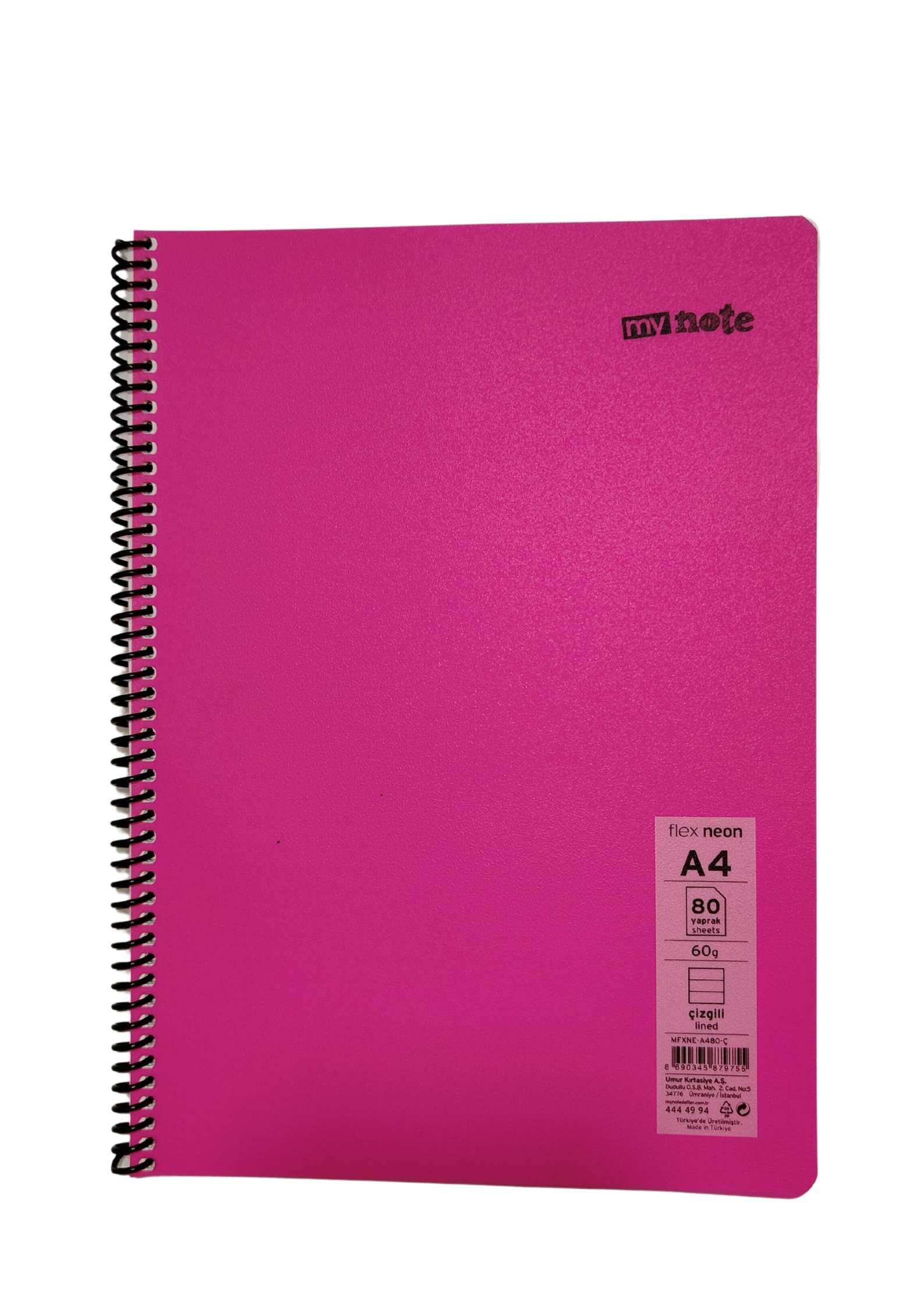 Mynote Flex Neo Defter A4 80 Yp Çizgili - Pembe