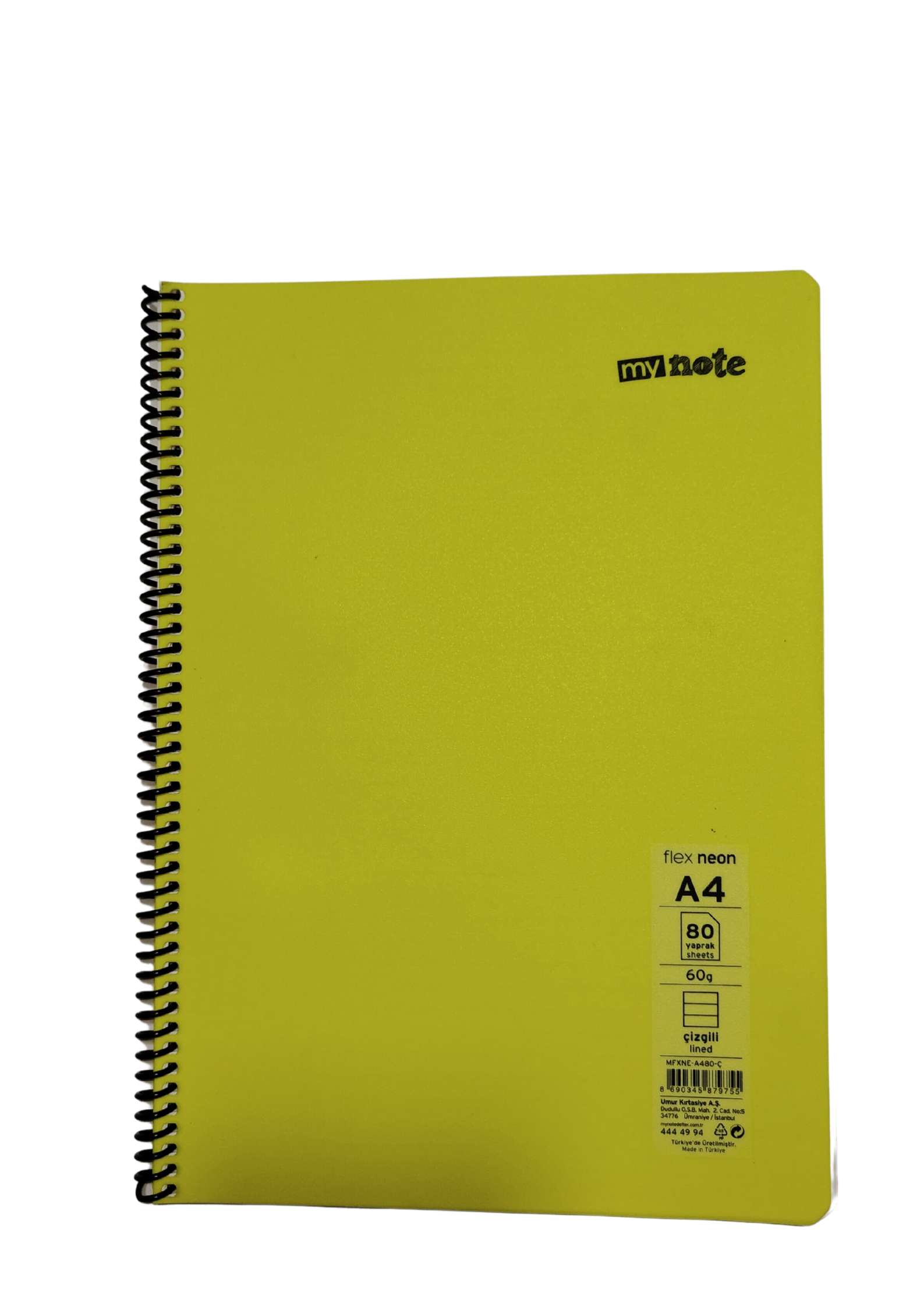 Mynote Flex Neo Defter A4 80 Yp Çizgili - Sarı