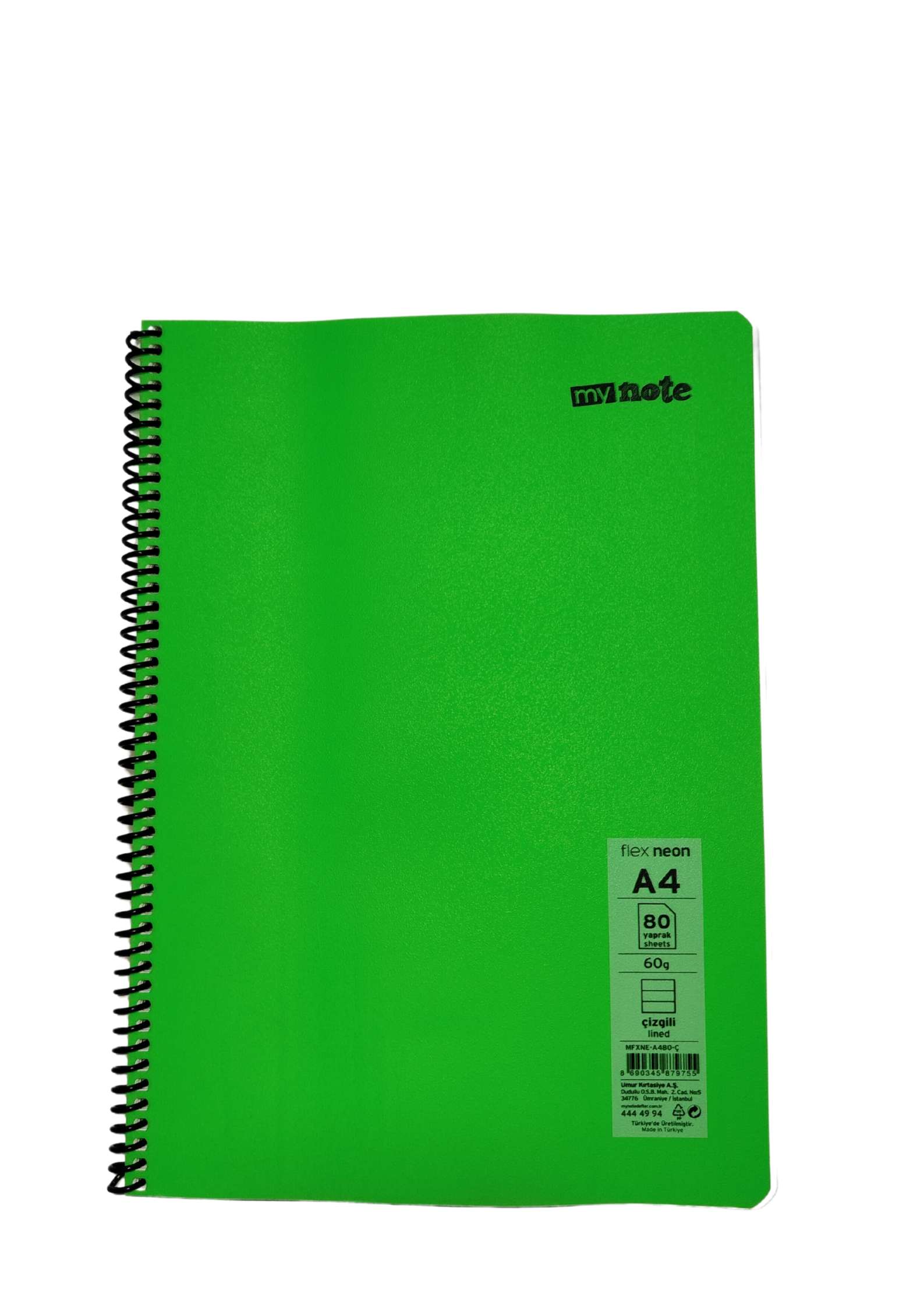 Mynote Flex Neo Defter A4 80 Yp Çizgili - Yeşil