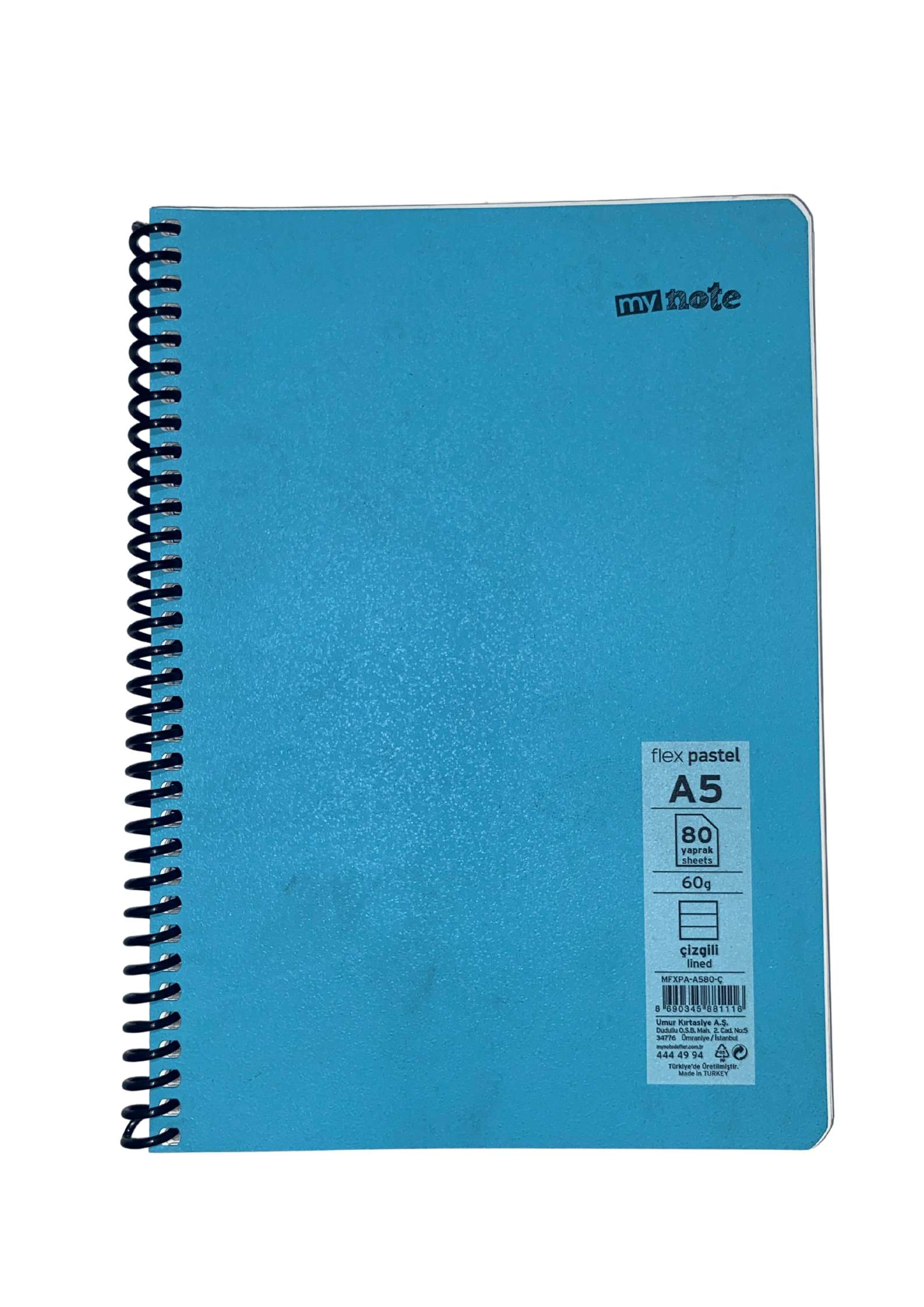 Mynote Flex Pastel A5 Defter Çizgili 80 yp - A580-Ç - Mavi