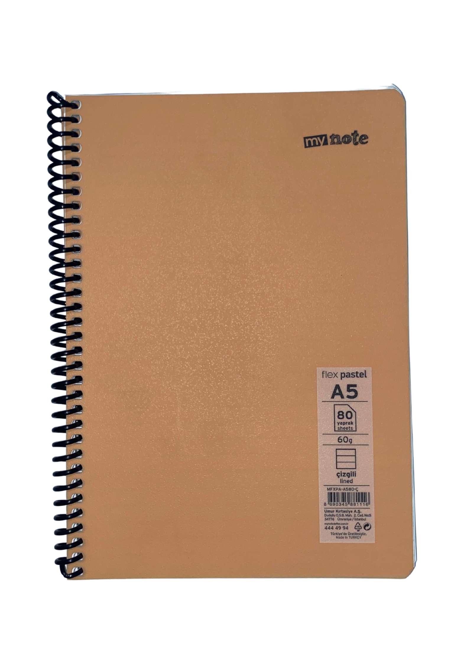 Mynote Flex Pastel A5 Defter Çizgili 80 yp - A580-Ç - Turuncu