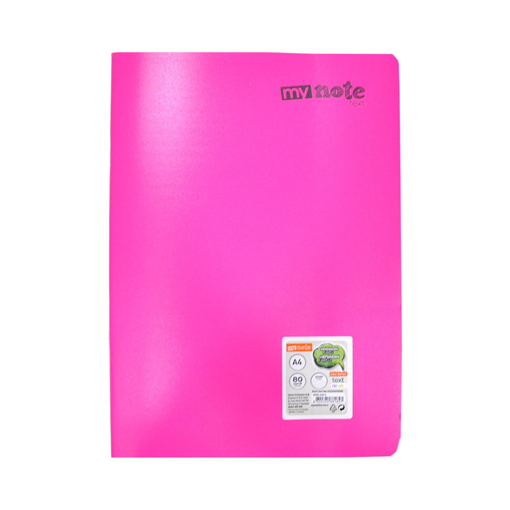 Mynote Text Neon A4 80yp Çizgili Defter - Pembe