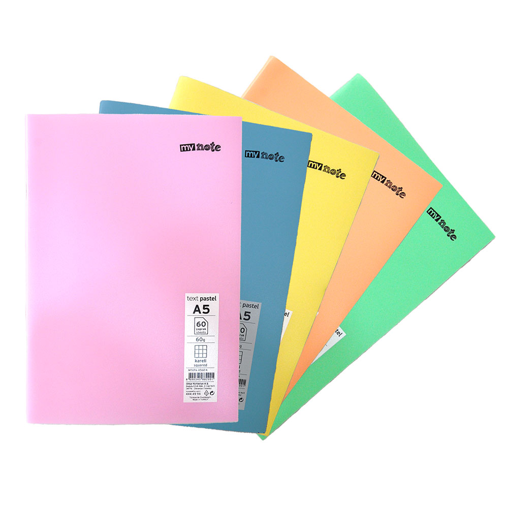 Mynote Text Pastel Defter A5 60yp Kareli