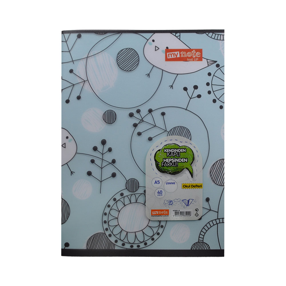 Mynote Text Up Defter A5 40 Yp Çizgisiz - Kuş