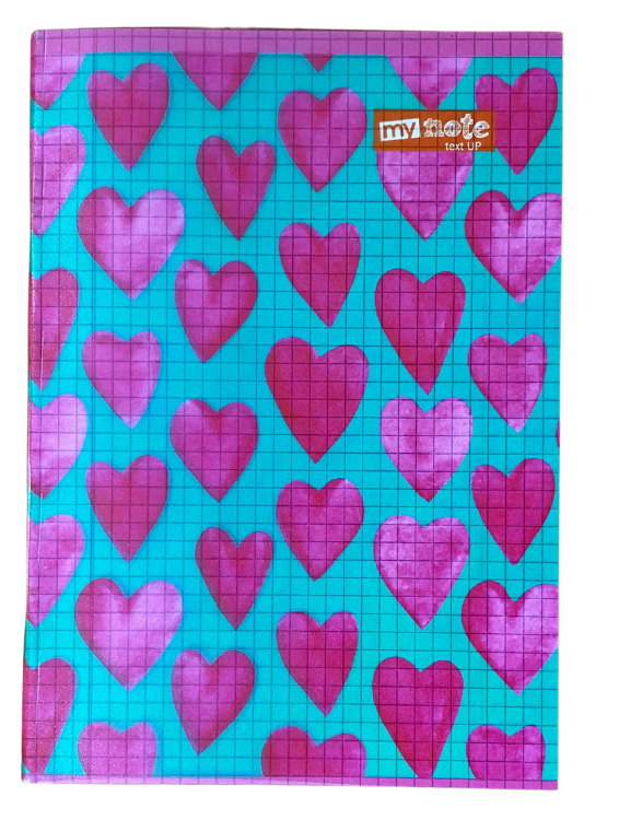 Mynote Text Up Defter A5 60 Yp Kareli - Pembe Kalp