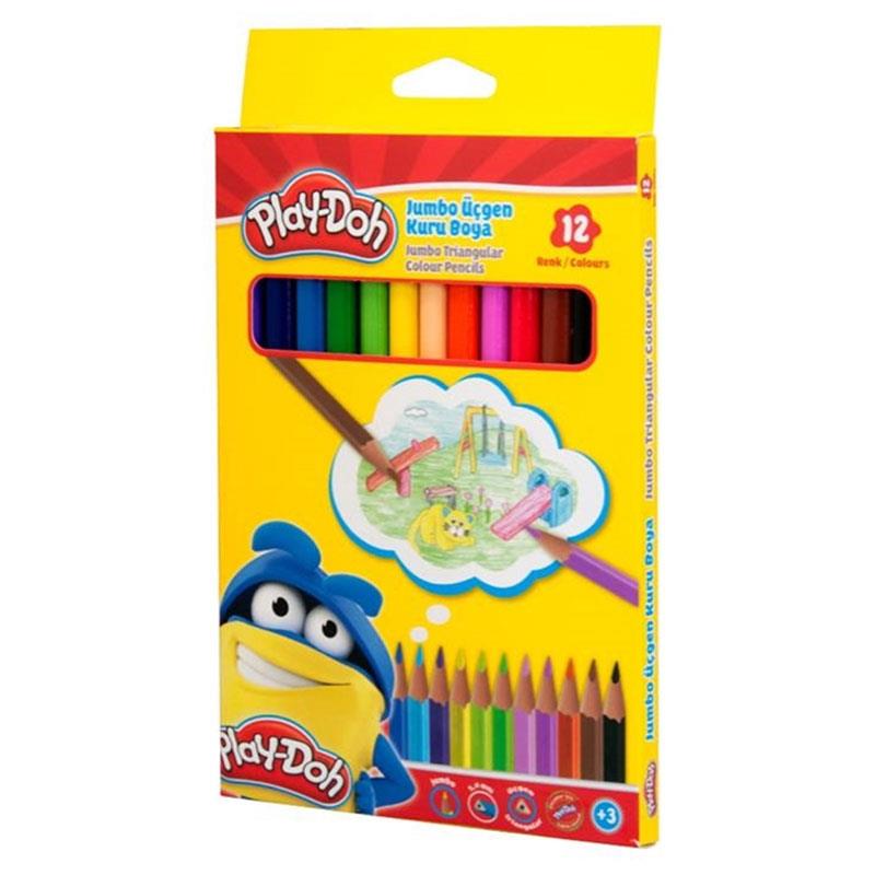 Play Doh Üçgen Jumbo Kuru Boya 12 Renk