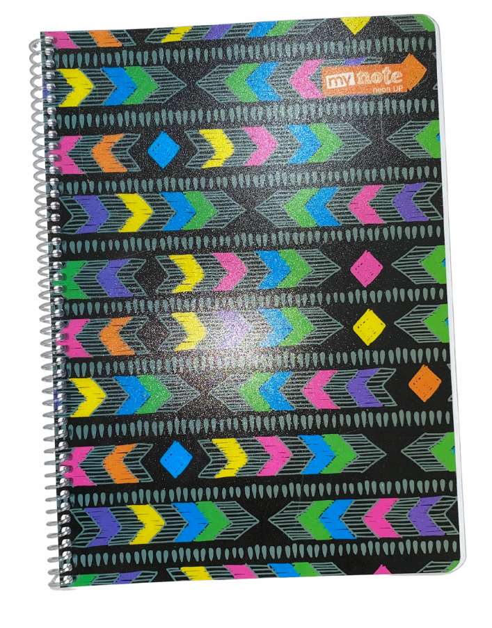 Mynote Neon Defter A4 80yp Çizgisiz - Renkli Oklar