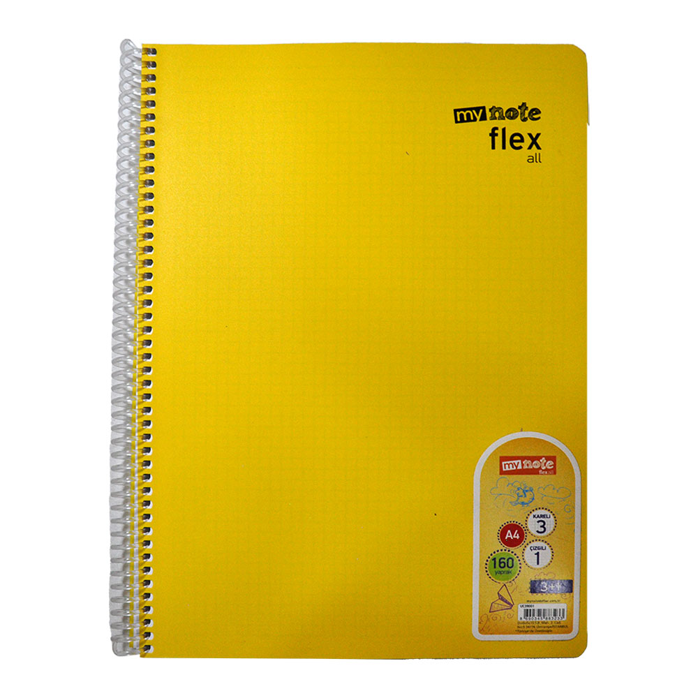 Mynote Flex All 3K+1Ç A4 160yp Defter - Sarı