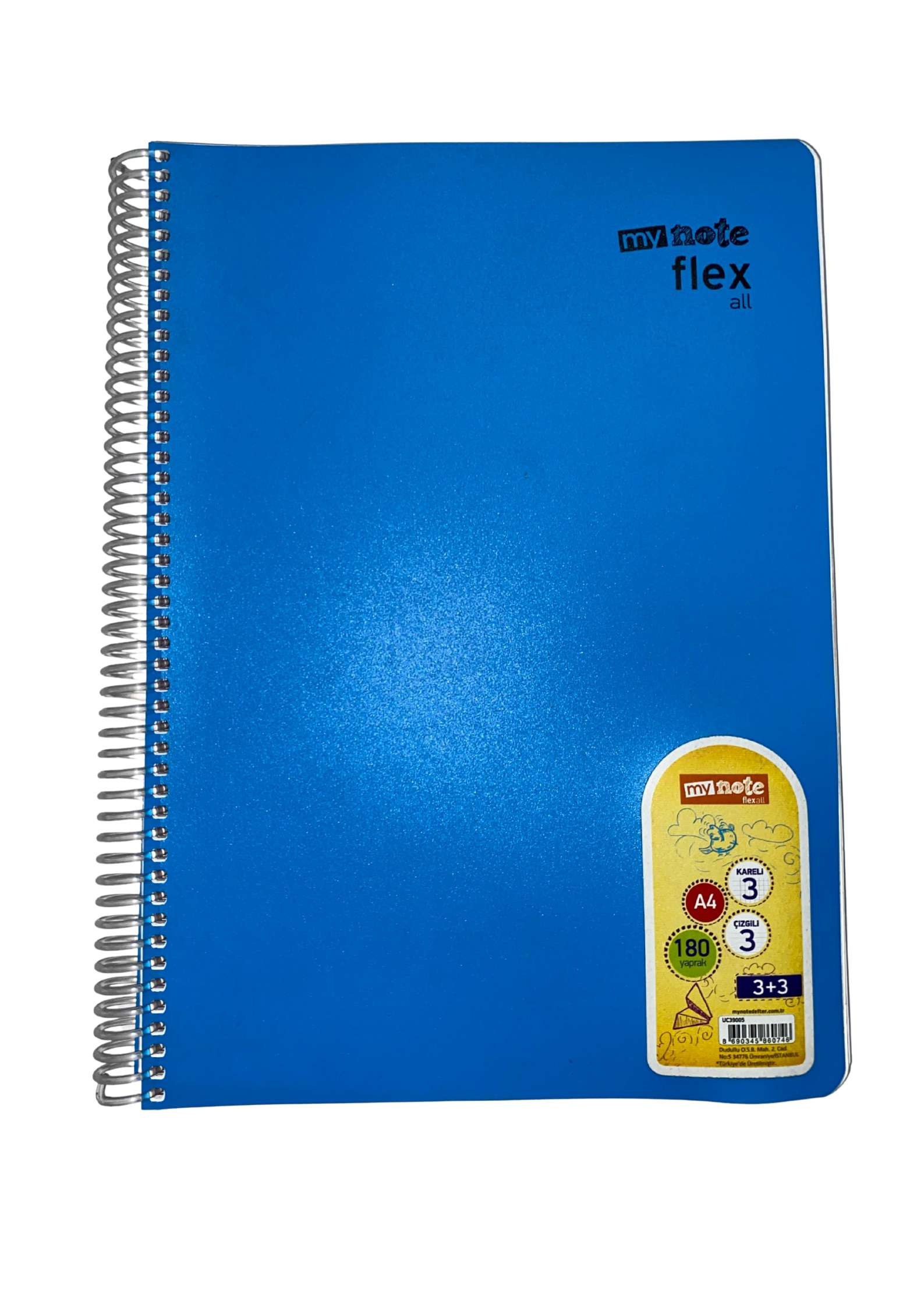 Mynote Flex All 3K+3Ç A4 180yp Defter - Mavi