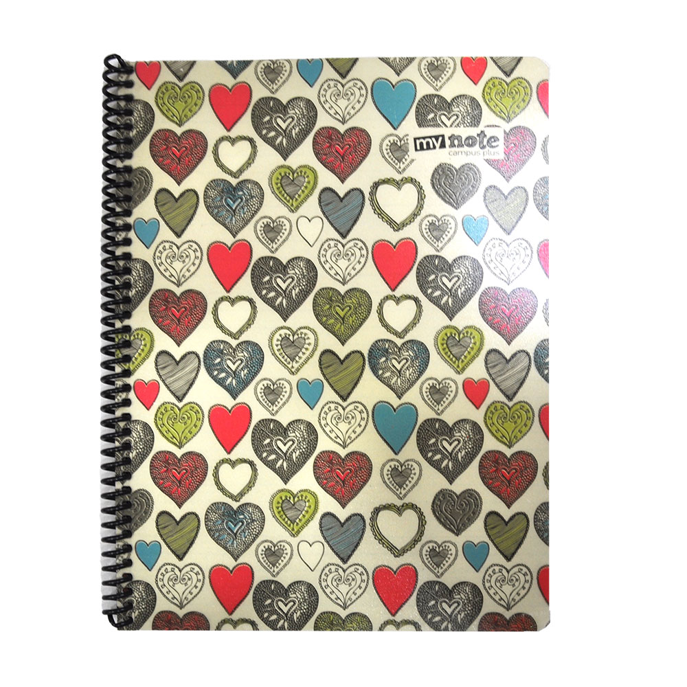 Mynote Campus Plus Defter 18.5x26 60yp Çizgili - Renkli Kalpler