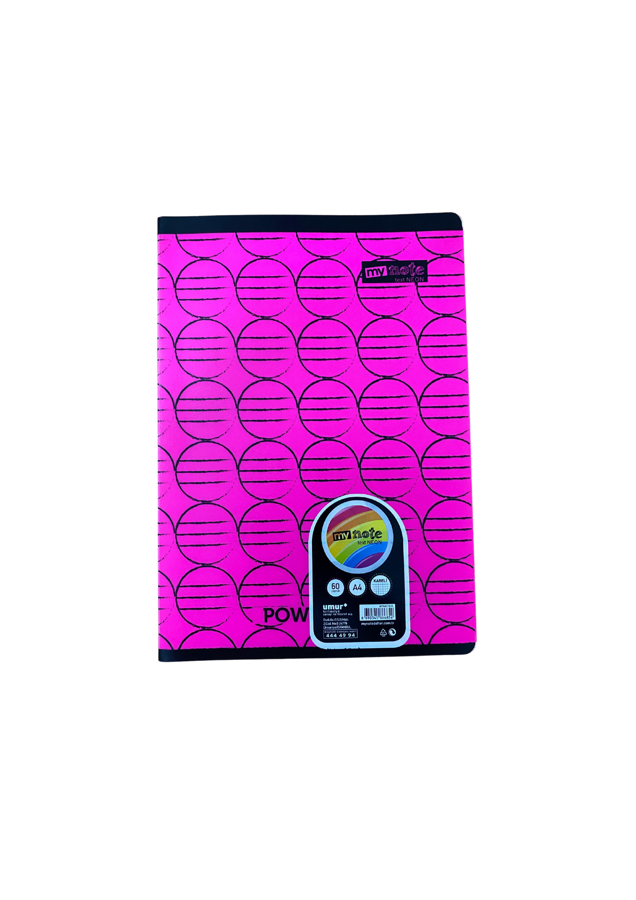 Mynote Text Neo A4 Defter 60yp Kareli - Pembe