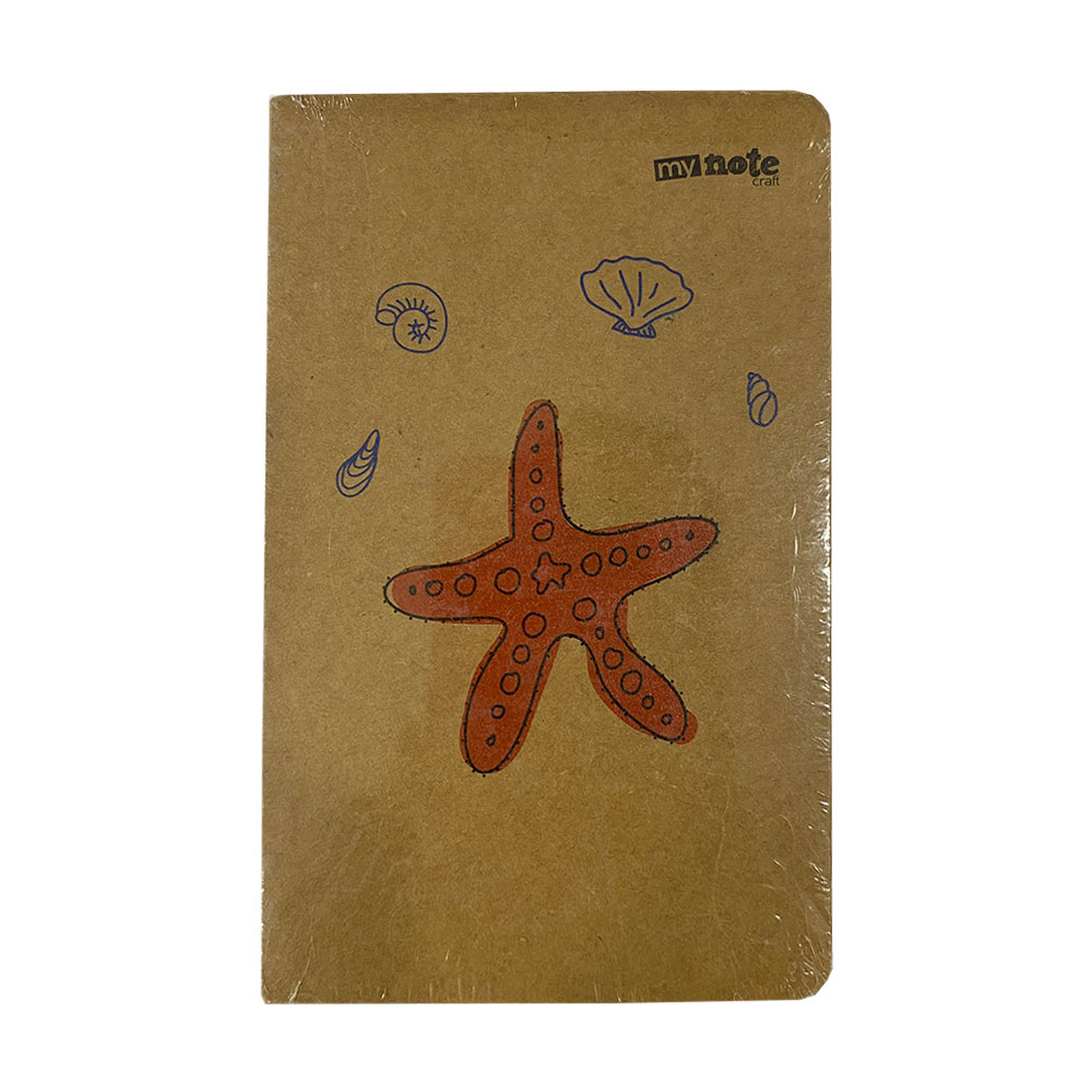 Mynote Kraft Sırtı Açık Defter 13x21 144yp Çizgisiz - Deniz Yıldızı