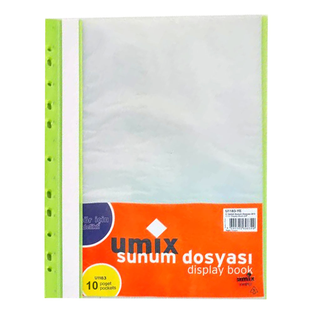 Umix Delikli Sunum Dosyası Yeşil 10lu