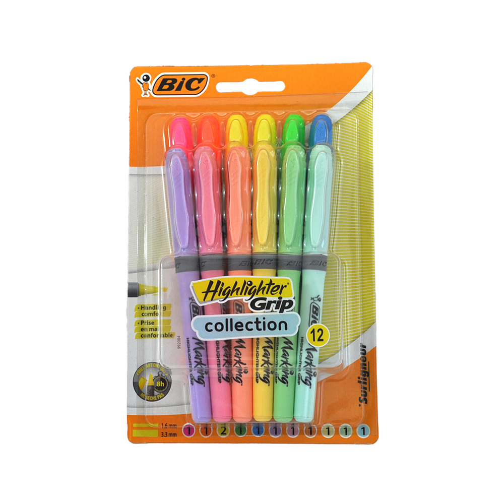 Bic Marking Highlighter Grip Collection 12 li