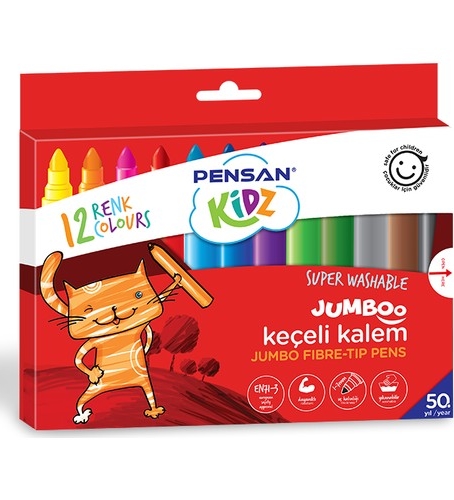 Pensan Kidz 1x7mm 12li Jumboo Keçeli Kalem