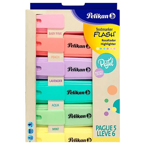 Pelikan Fosforlu Kalem (İşaret Kalemi) Pastel 6 Renk