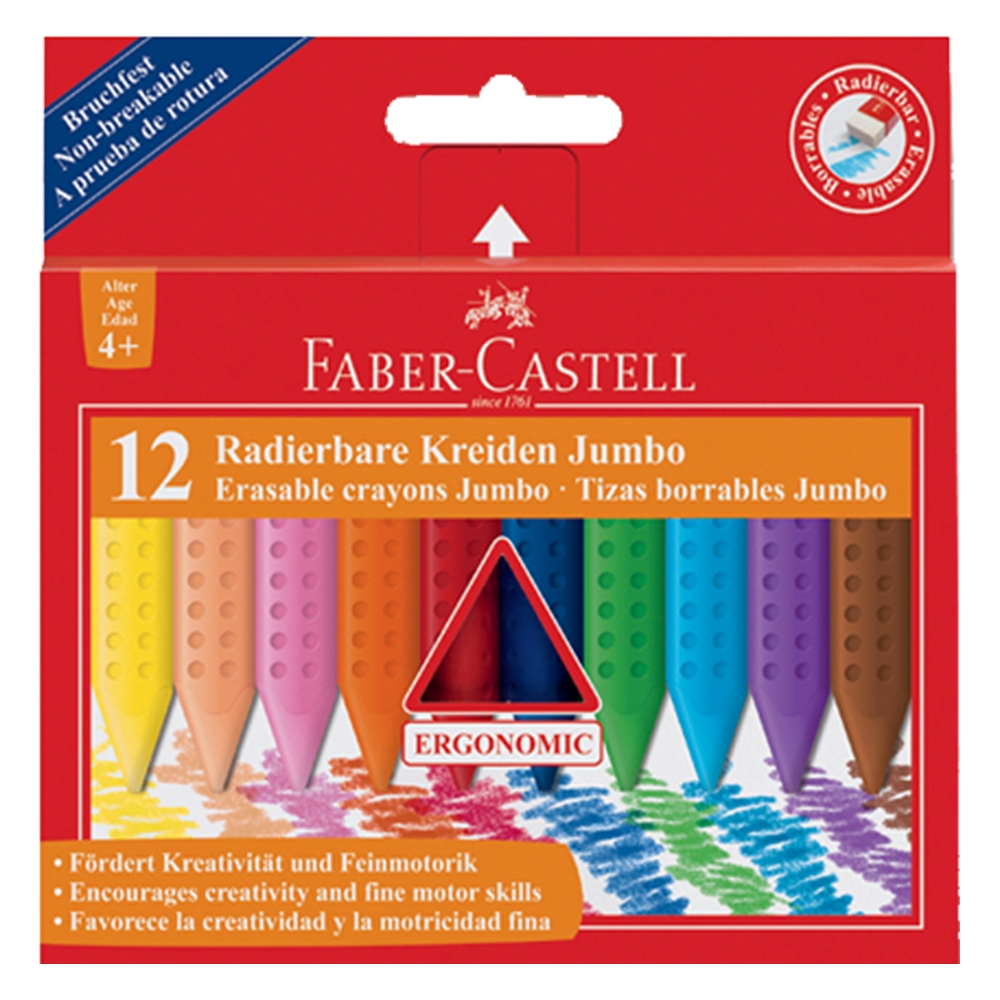 Faber Castell 12 Renk Silinebilir Boya Kalemi Jumbo