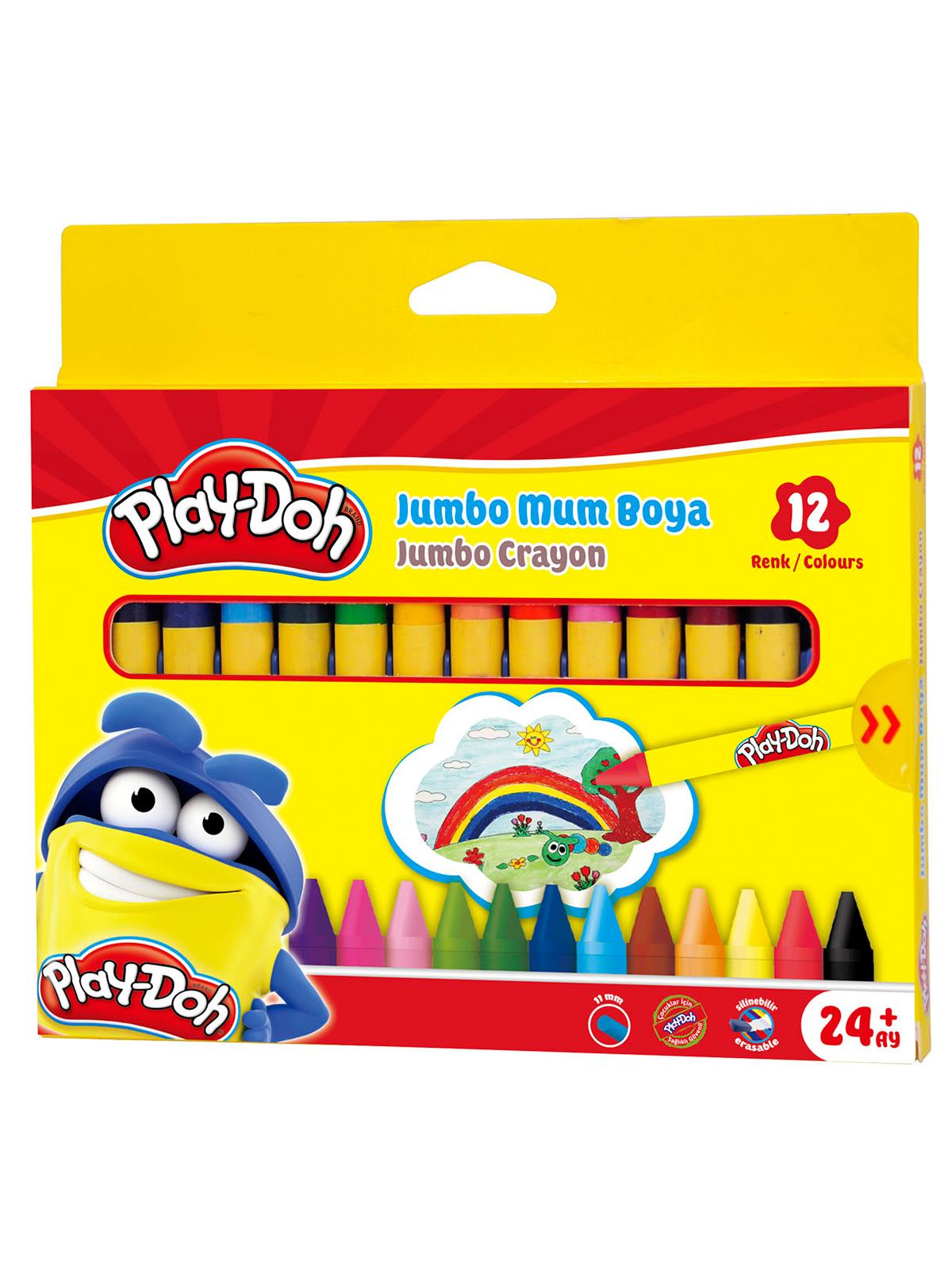 Play-Doh Silinebilir Crayon Mum Boya Jumbo 12 Renk