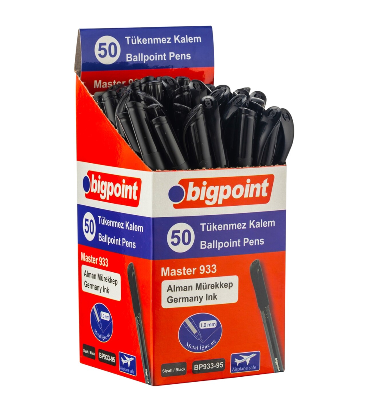 Bigpoint Master 933-95 Tükenmez Kalem 1.00 Mm Siyah 50 li