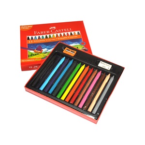 Faber Castell Silinebilir Mum Boya 15 Renk Silgi ve Kalemtraş Hediyeli