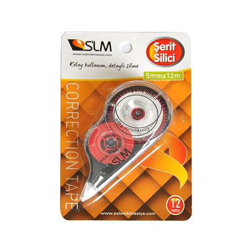 Slm Şerit Silici 5mmx12m - Kırmızı - Siyah