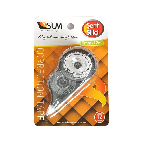 Slm Şerit Silici 5mmx12m - Siyah - Beyaz
