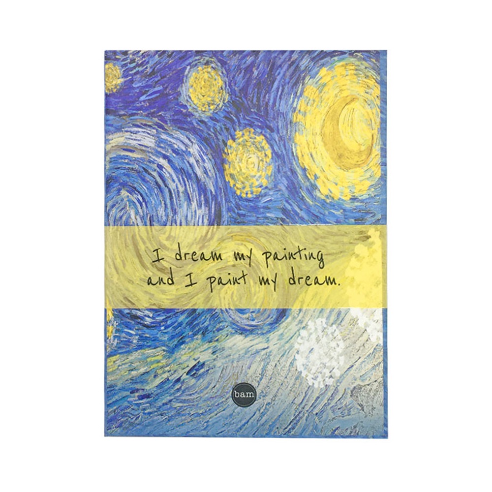 Bam 14,8x21 Lastikli Defter Siyah Yaprak-I Dream My Painting and I Paint My Dream