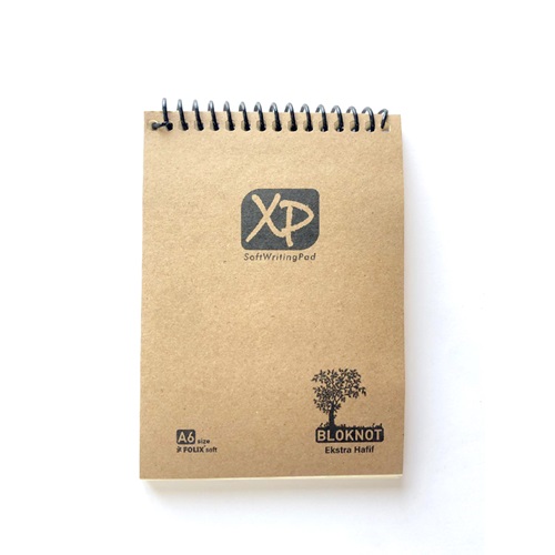 XP A6 Kraft Karton Kapak 60 yp. Ekstra Hafif Spiralli Bloknot Çizgili