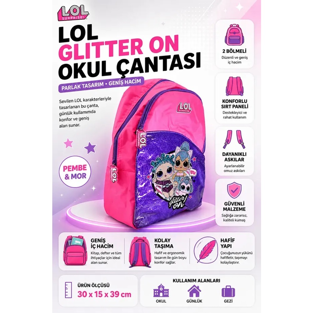 Lol Glitter On Sırt Çantası LLÇAN20456