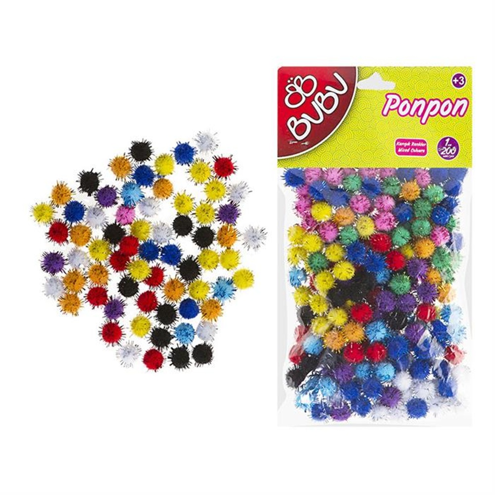 Bu-bu Simli Ponpon Küçük 1 Cm