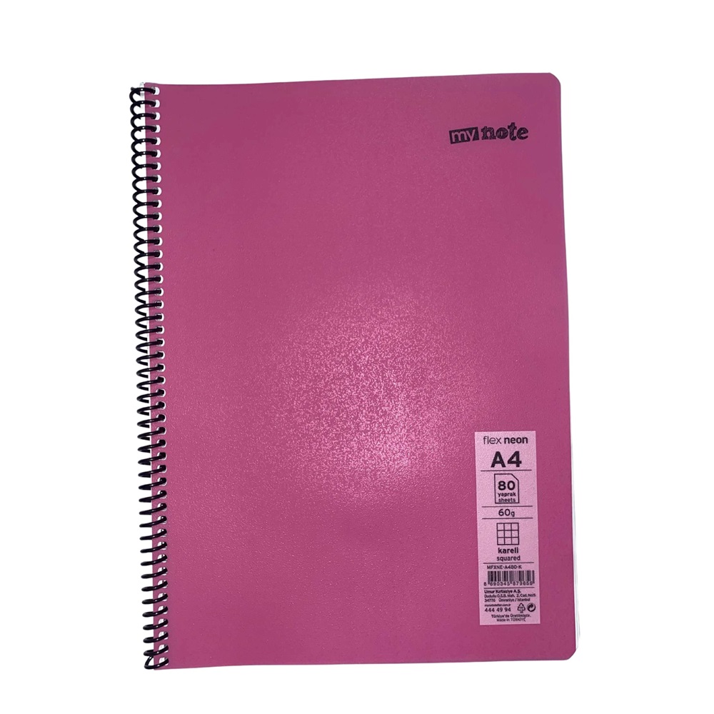 Mynote Flex Neo Defter A4 80 Yp Kareli - Pembe