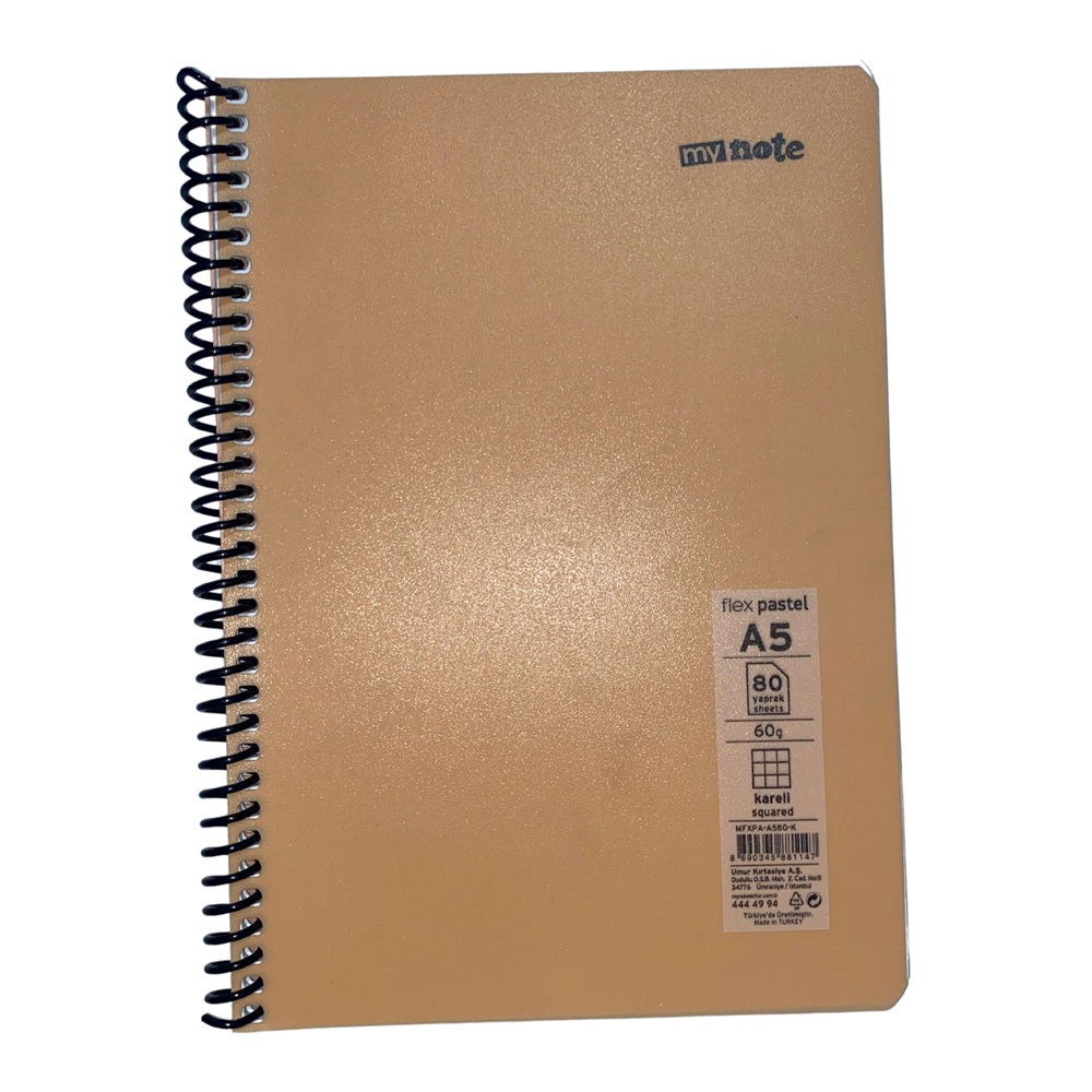 mynote FLEX PASTEL Defter A5 80 yp Kareli - Turuncu