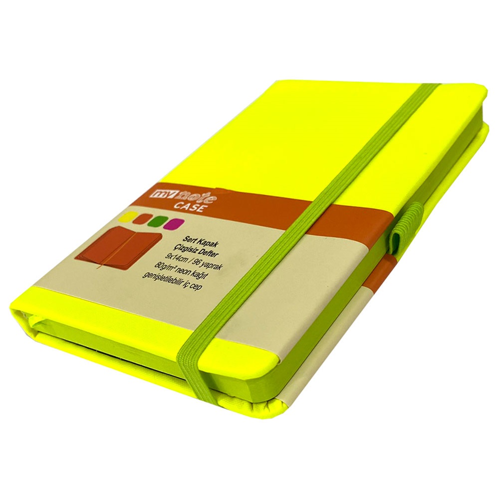 Mynote Case Neon 9x14 96yp Çizgisiz - Sarı - Sarı Yaprak