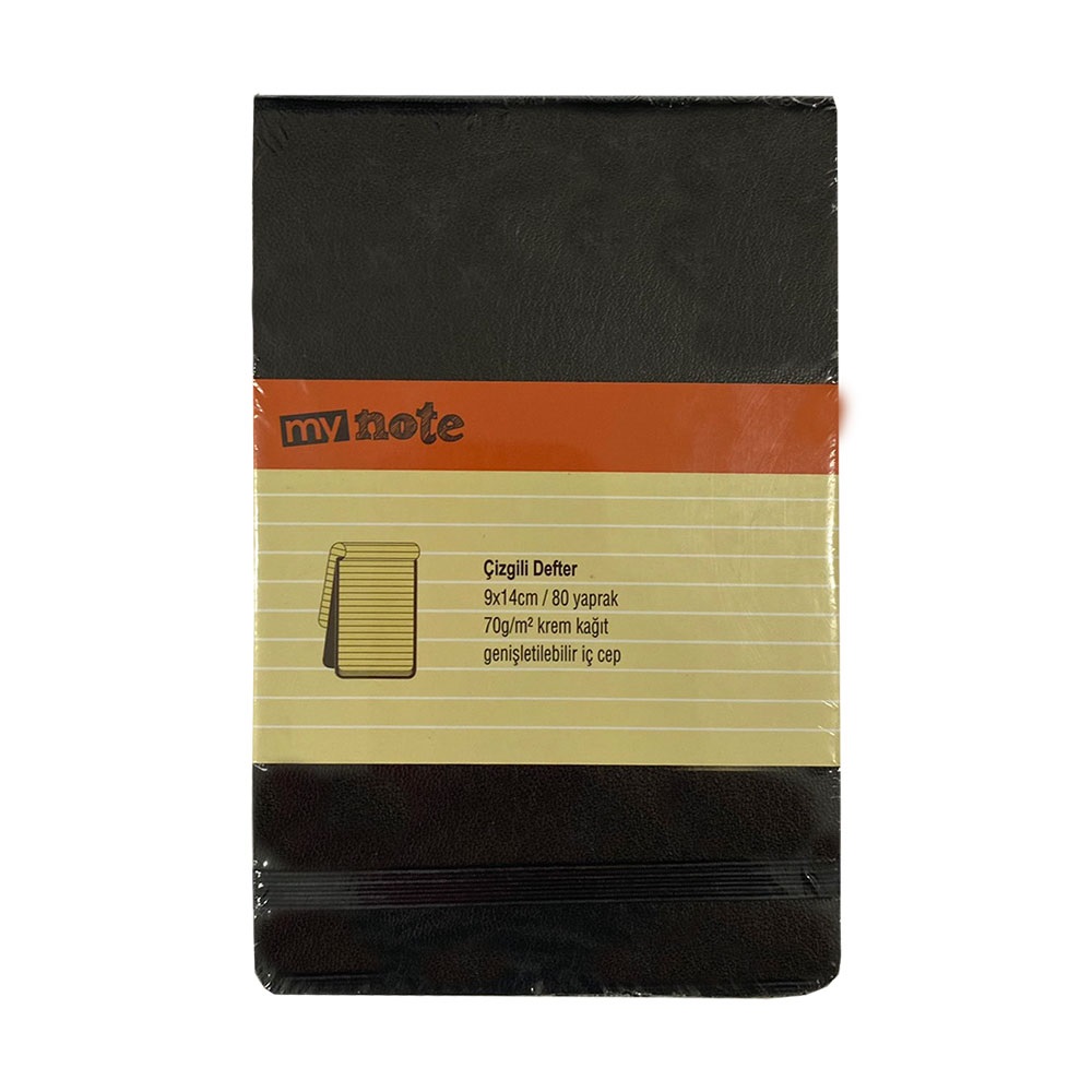 Mynote Case 9x14 Bloknot 80yp Çizgili Siyah
