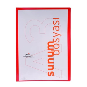 Umix Önden Cepli Sunum Dosyası A3 10 lu Kırmızı