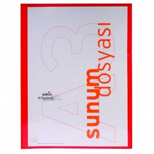 Umix Önden Cepli Sunum Dosyası A3 20 li Kırmızı