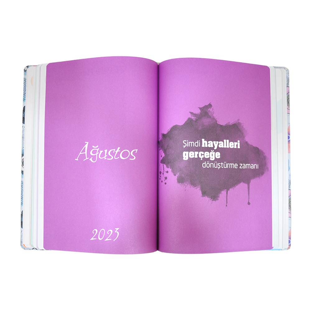 Lizy 17x24 Akademik Ajanda 2023 Eylül-2024 Aralık- Mor Papatyalar